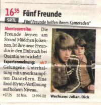 F&uuml;nf Freunde helfen ihrem Kameraden: Die Freunde lernen am Stand M&auml;dchen Jo kennen. Ist ihre neue Freundin in den Einbruch bei Quentin verwickelt?